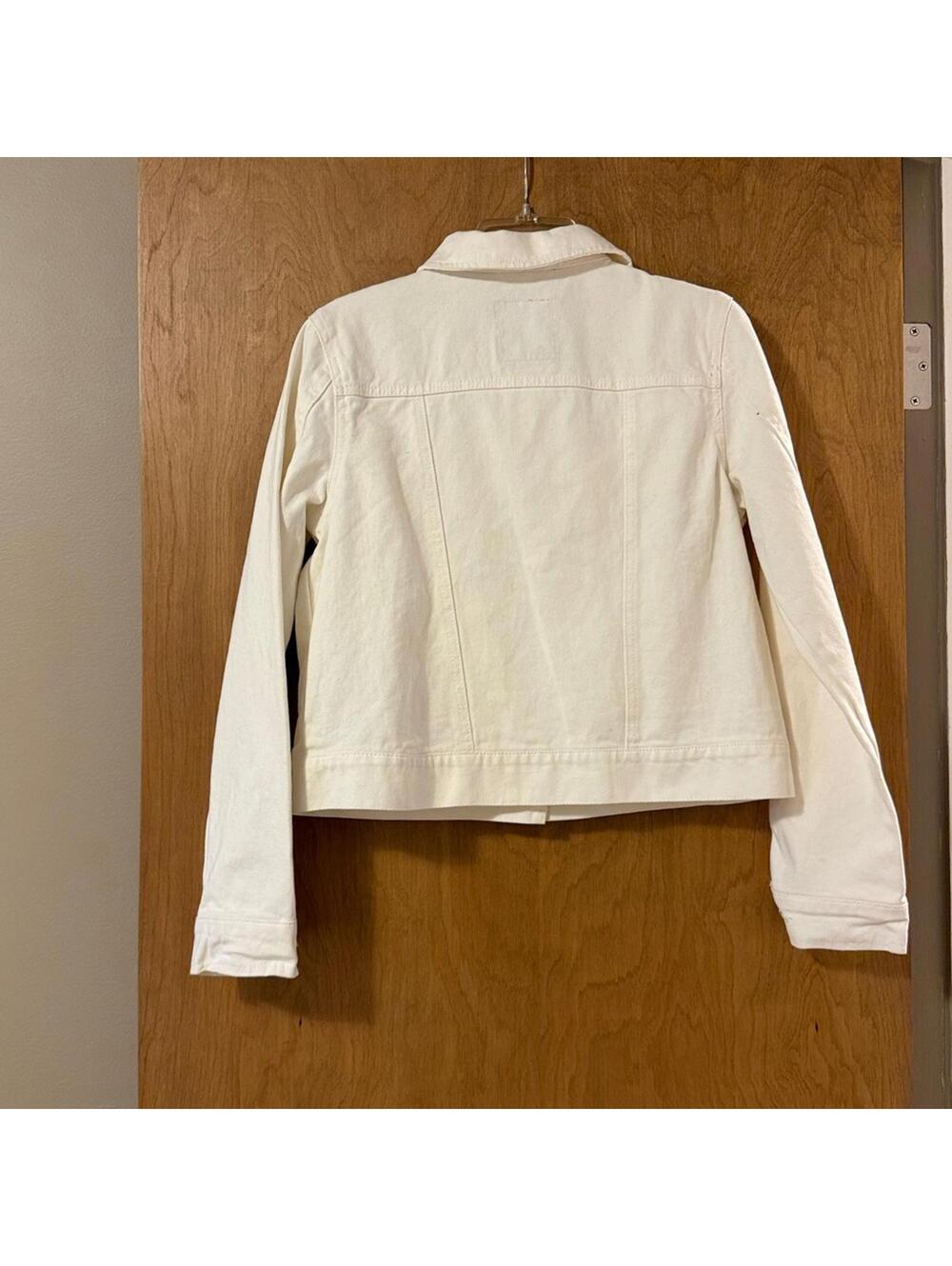 Bagatelle Collection White Denim Jean‎ Jacket Button Front Women's Medium - Picture 2 of 7